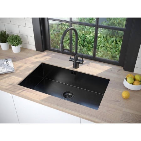 Врезная мойка Paulmark GERBERG 74UNI вороненая сталь