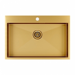 Врезная мойка Paulmark KRONER75 брашированное золото