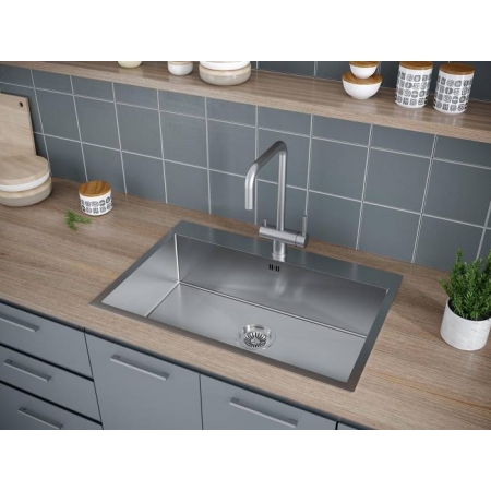 Врезная мойка Paulmark KRONER75 брашированная нержавеющая сталь