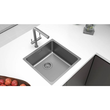 Врезная мойка Paulmark YUNI 44UNI воронёная сталь