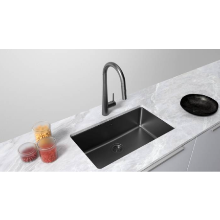 Врезная мойка Paulmark YUNI 76UNI матовый черный