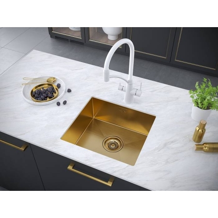 Врезная мойка Paulmark ALLER 48UNI брашированное золото