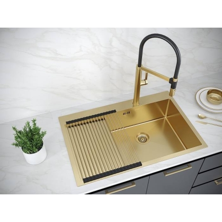 Ролл-мат для мойки PAULMARK COLUMNA брашированное золото