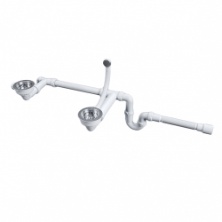 Аксессуары для мойки PAULMARK Сифон телескопический двойной с круглым переливом TRUST