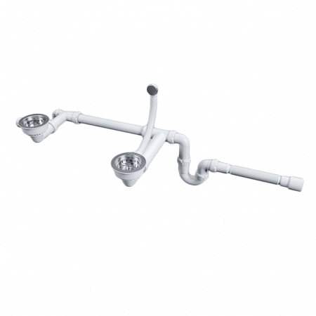 Аксессуары для мойки PAULMARK Сифон телескопический двойной с круглым переливом TRUST