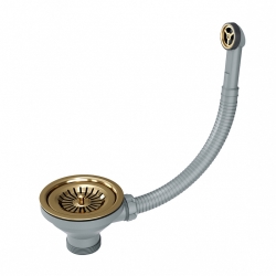 Аксессуары для мойки PAULMARK слив с круглым переливом брашированное золото