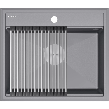 Врезная мойка Paulmark STEPIA60 серый металлик
