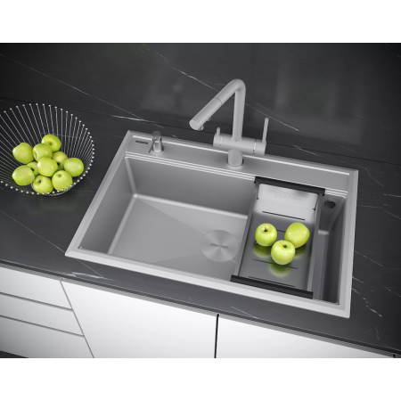 Врезная мойка Paulmark STEPIA60 серый металлик