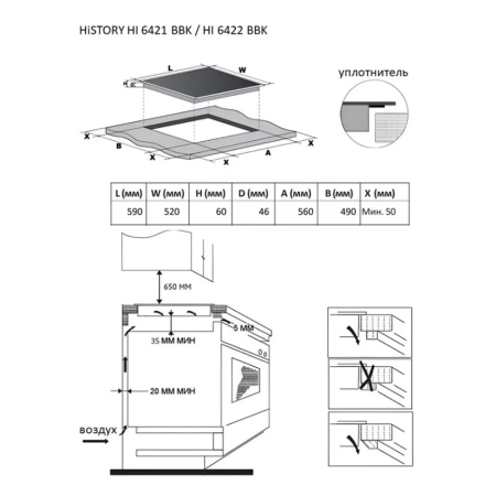 Индукционная варочная поверхность History HI6421BBK