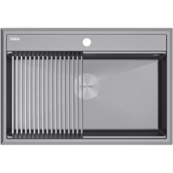 Врезная мойка Paulmark STEPIA 80 серый металлик