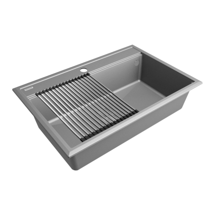 Врезная мойка Paulmark STEPIA 80 серый металлик