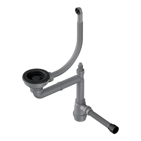 Арматура для одночашевых моек с круглым переливом OMOIKIRI WK-1-R-GB графит