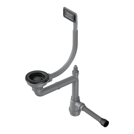 Арматура для одночашевых моек с универсальным прямоугольным переливом OMOIKIRI WK-1-UN-GM вороненая