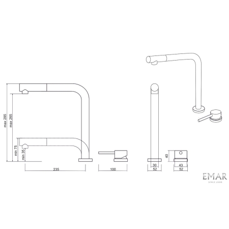 Смеситель EMAR ЕС - 7027 PVD Dark