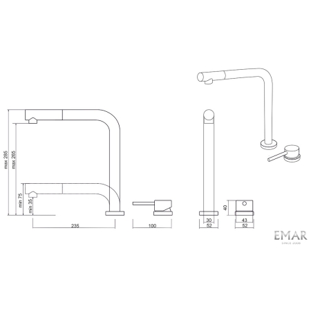 Смеситель EMAR ЕС - 7027 PVD Golden