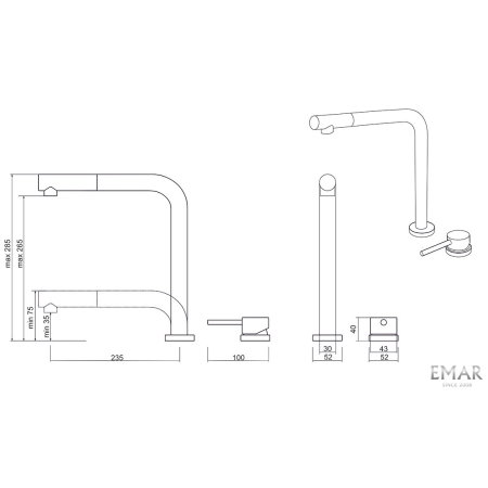 Смеситель EMAR ЕС - 7027 Black