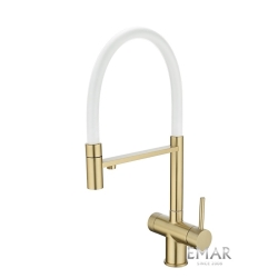 Смеситель 3 в 1 EMAR ЕС - 7024WHT Matt Gold