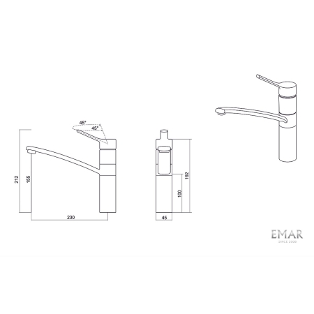 Смеситель EMAR ЕС - 3011 black