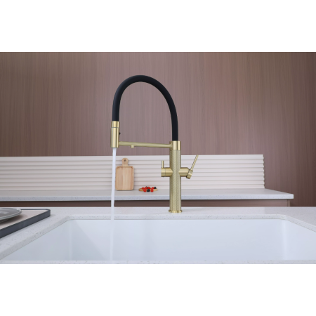 Смеситель 3 в 1 Paulmark NEXUS DIAMOND cветлое золото