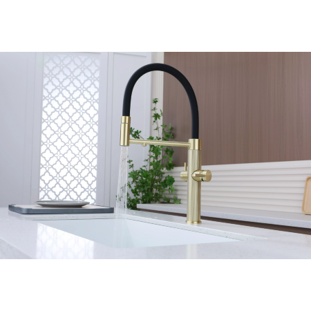 Смеситель 3 в 1 Paulmark NEXUS DIAMOND cветлое золото