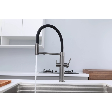 Смеситель 3 в 1 Paulmark NEXUS DIAMOND вороненая сталь