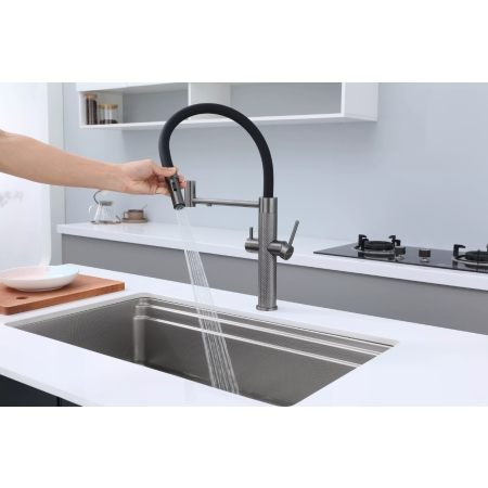 Смеситель 3 в 1 Paulmark NEXUS DIAMOND вороненая сталь