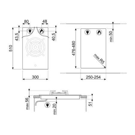 Газовая варочная поверхность SMEG PV331CN