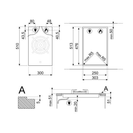 Газовая варочная поверхность SMEG PV332CN