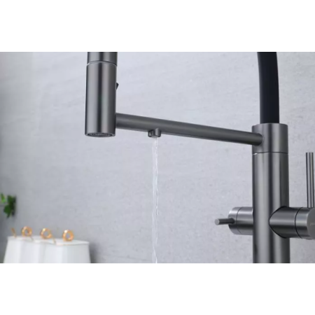 Смеситель 3 в 1 Paulmark NEXUS вороненая сталь