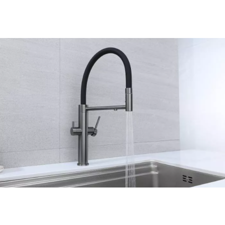 Смеситель 3 в 1 Paulmark NEXUS вороненая сталь