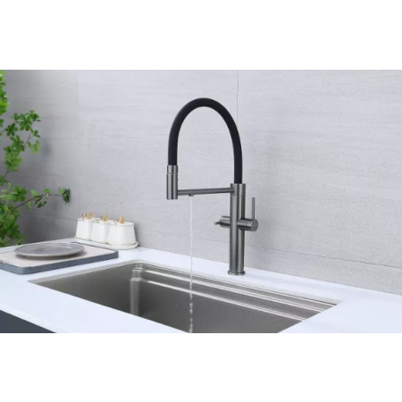 Смеситель 3 в 1 Paulmark NEXUS вороненая сталь