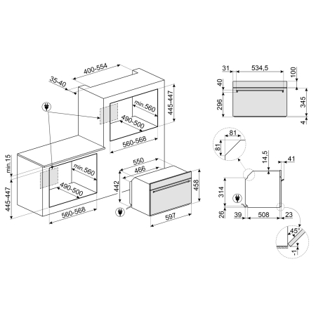 Компактный духовой шкаф с функцией пара SMEG SO4302S3X