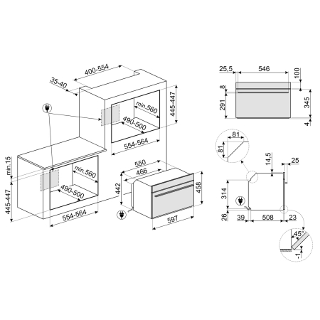 Компактный духовой шкаф с функцией пара SMEG SO4102S3B3