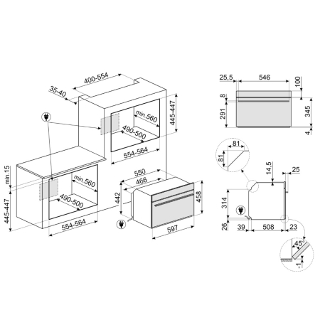 Компактный духовой шкаф с функцией СВЧ SMEG SO4102M1B3