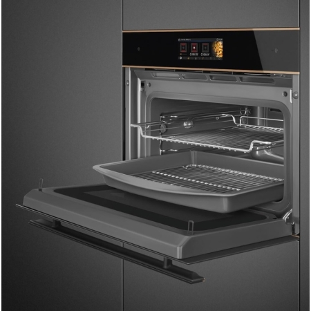 Компактный духовой шкаф с функцией пара и СВЧ SMEG SO4604S4PNR