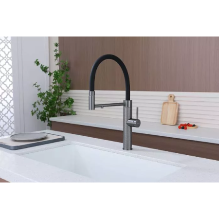 Смеситель 3 в 1 Paulmark GANYMEDE DIAMOND вороненая сталь
