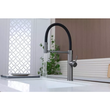 Смеситель 3 в 1 Paulmark GANYMEDE DIAMOND вороненая сталь