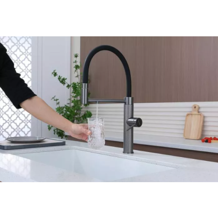 Смеситель 3 в 1 Paulmark GANYMEDE DIAMOND вороненая сталь
