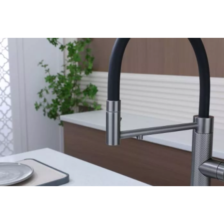 Смеситель 3 в 1 Paulmark GANYMEDE DIAMOND вороненая сталь