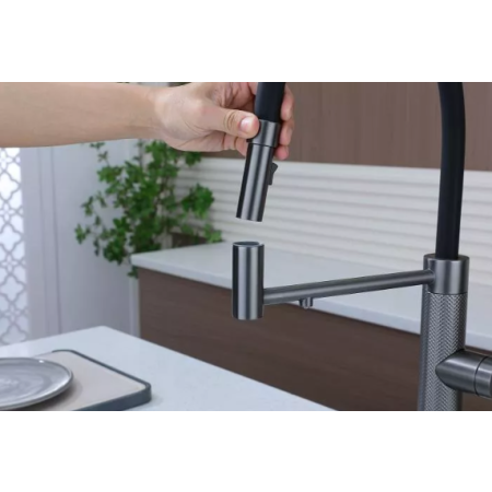 Смеситель 3 в 1 Paulmark GANYMEDE DIAMOND вороненая сталь