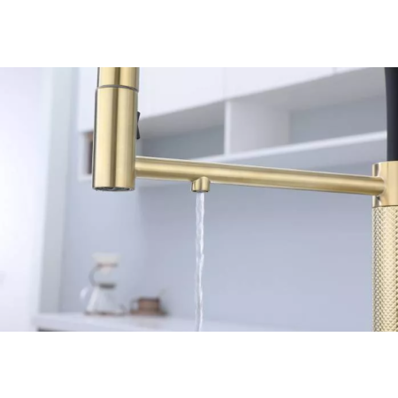 Смеситель 3 в 1 Paulmark GANYMEDE DIAMOND светлое золото
