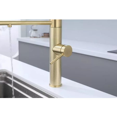 Смеситель 3 в 1 Paulmark GANYMEDE DIAMOND светлое золото