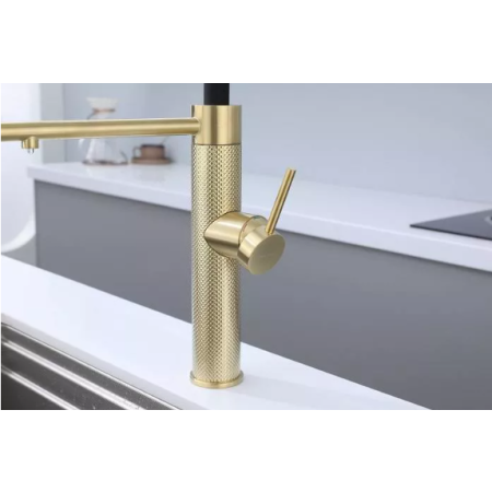 Смеситель 3 в 1 Paulmark GANYMEDE DIAMOND светлое золото