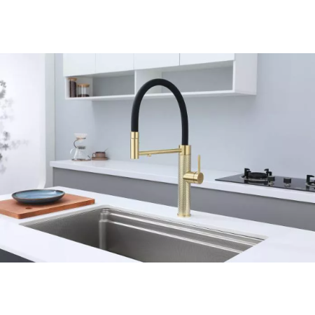 Смеситель 3 в 1 Paulmark GANYMEDE DIAMOND светлое золото