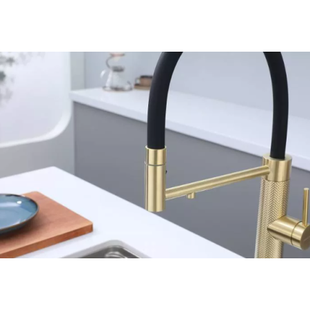Смеситель 3 в 1 Paulmark GANYMEDE DIAMOND светлое золото
