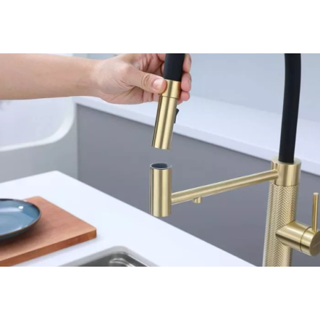 Смеситель 3 в 1 Paulmark GANYMEDE DIAMOND светлое золото