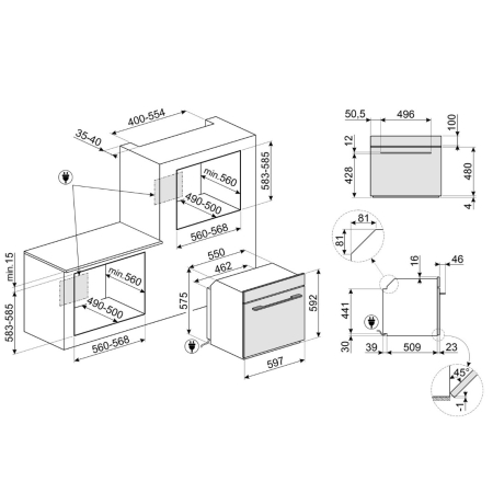 Электрический духовой шкаф с функцией пиролиза SMEG SOP6102TB3