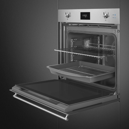 Электрический духовой шкаф с функцией пара и пиролиза SMEG SOP6301S2X