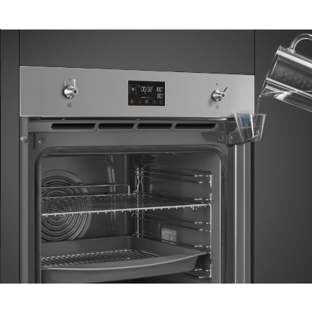Электрический духовой шкаф с функцией пара и пиролиза SMEG SOP6302S2PX