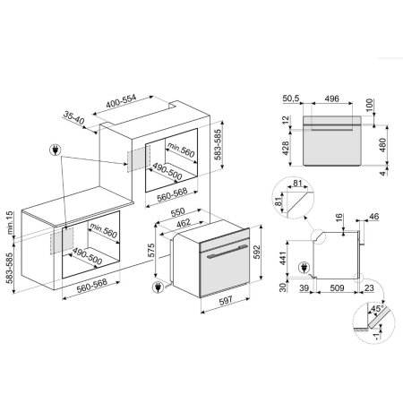 Электрический духовой шкаф с функцией пиролиза SMEG SOP6602TNR